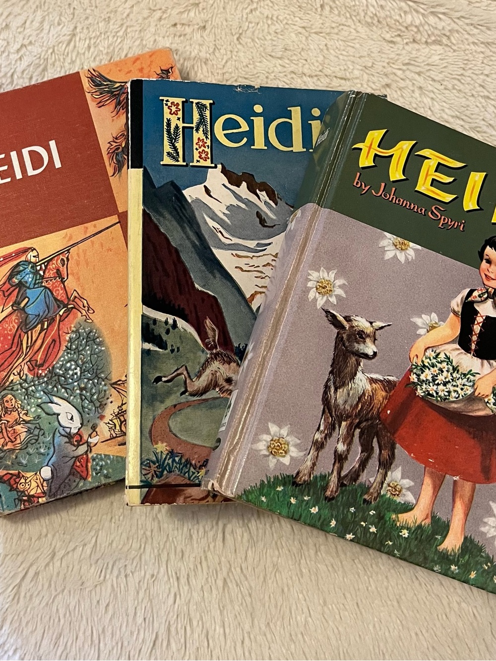 Heidi Vintage Illustrated Hardcover Book Lot of 3